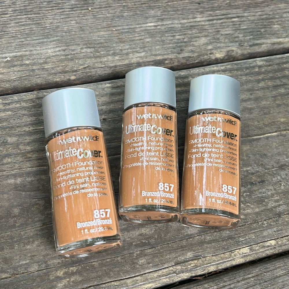 3-Bottle Bundle— WetNWild Ultimate Cover Smooth Foundation (#857 Bronzed) NWOT